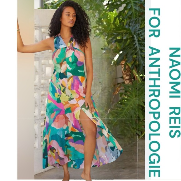 NAOMI REIS FOR ANTHROPOLOGIE Multi-Color Maxi Dress, Size M. - Picture 1 of 10